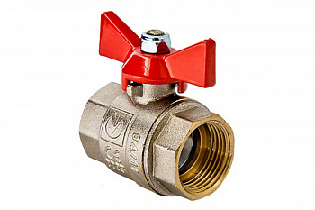 Кран шаровый (15) 1/2" ВН/ВН бабочка, никель /Valtec VT.217.N.04 (16/1)