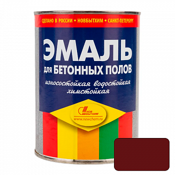 Эмаль для бетонных полов, темно-красная,  1л, алкидная /НБХ (12)