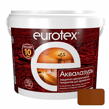 Защитно-декоративное покрытие Канадский орех  0,9кг Аквалазурь /EUROTEX (6)