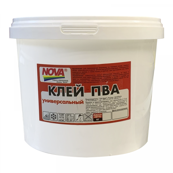 Клей.ПВА у. 2,5кг универс. (ведро)  NOVA (8)