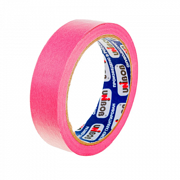 Скотч 25мм*25м малярн, розовый инд. уп. /UNIBOB 87251/89578 (54)