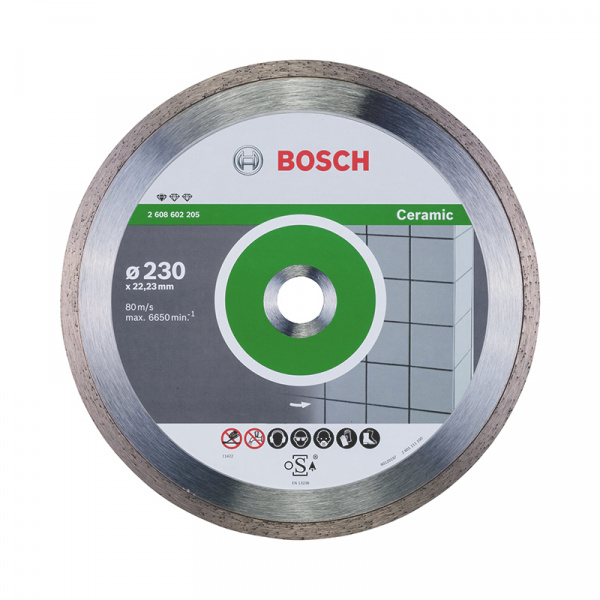Диск отр 230мм алмазн. сплошной, влажная резка, Stf Ceramic  Bosch 2.608.602.205 (10)