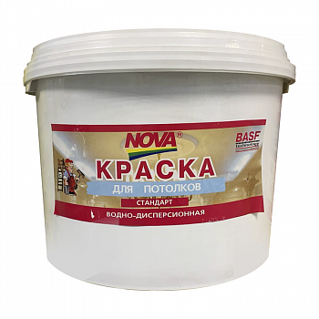 Краска водно-дисперсионная 7кг для потолков Стандарт /NOVA (1)