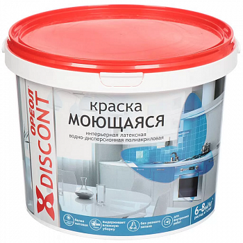 Краска водно-дисперсионная моющаяся 13кг интерьерная белая /ОРЕОЛ-Дисконт (1)
