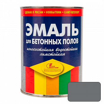 Эмаль для бетонных полов, серая, 1л, алкидная /НБХ (12)