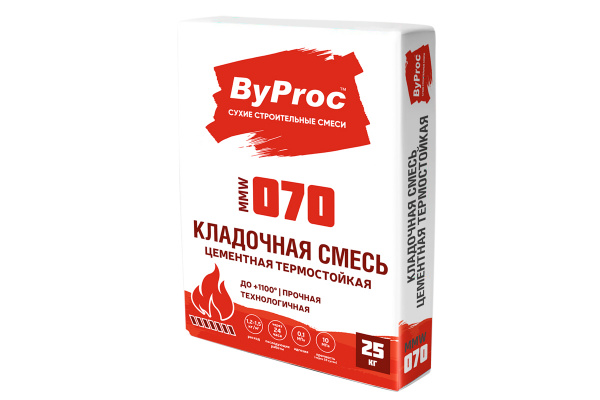 Кладочная смесь 070-MMW огнестойкая 25кг  ByProc (48)
