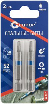 Бита 1/4" Torx 15- 50мм односторонняя, сталь S2 (упаковка 2 шт) /CUTOP 83-657 (10)