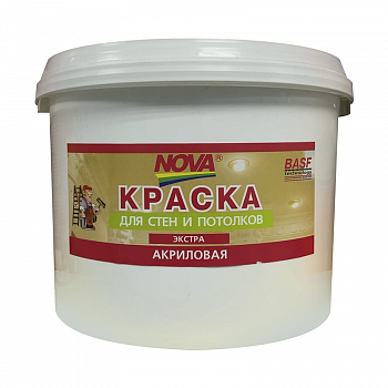 Краска водно-дисперсионная 3 кг для стен, Экстра /NOVA (4)