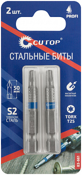 Бита 1/4" Torx 25- 50мм односторонняя, сталь S2 (упаковка 2 шт) /CUTOP 83-661 (10)