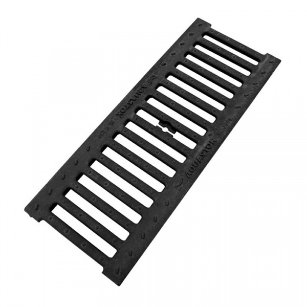 Решетка для водоотводного лотка DN100 (136x15x500) чугунная, щелевая   Aquastok 31013C