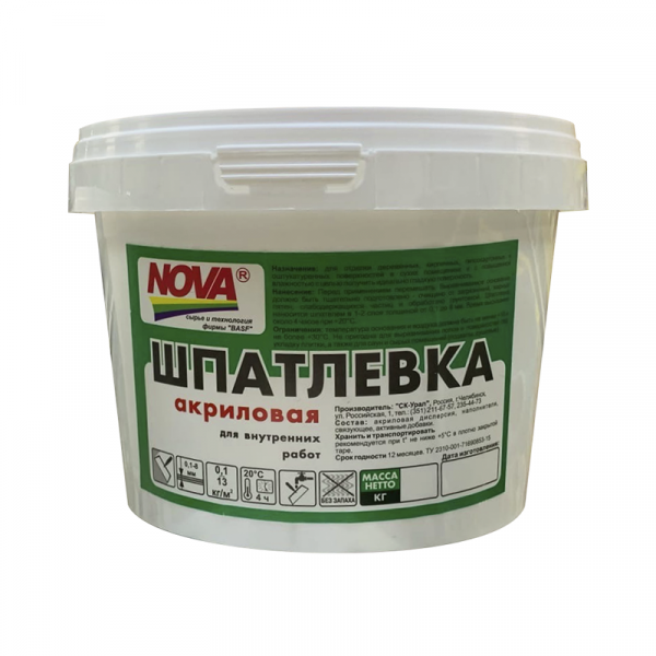 Шпатл. акрил. 1,3кг  NOVA (12)
