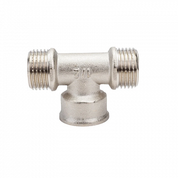 Тройник 1/2" НР/ВН/НР латунь никелированная /PROFLINE УТ-00002379 (1)