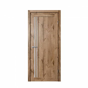Дверное полотно (600*2000) ПВХ, дуб арктик, матовое стекло /Флайдорс (FlyDoors) 275 (Образец)