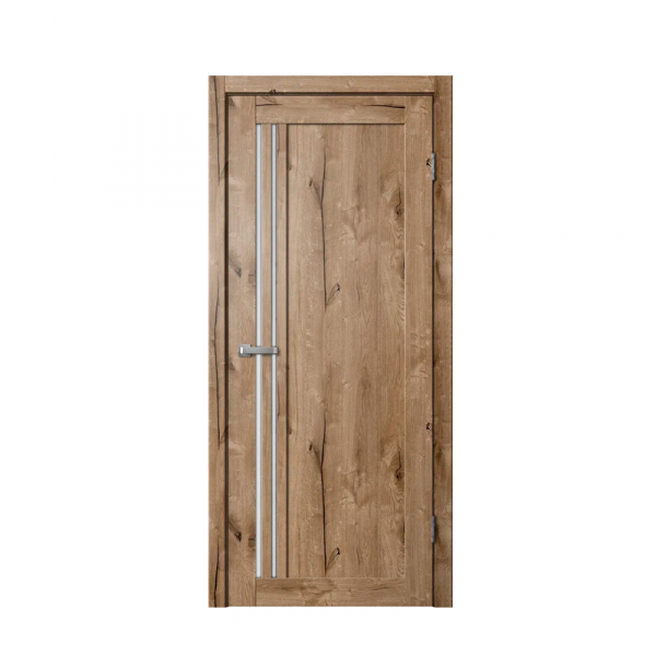 Дверное полотно (600х2000) ПВХ, дуб арктик, матовое стекло Флайдорс (FlyDoors) 275